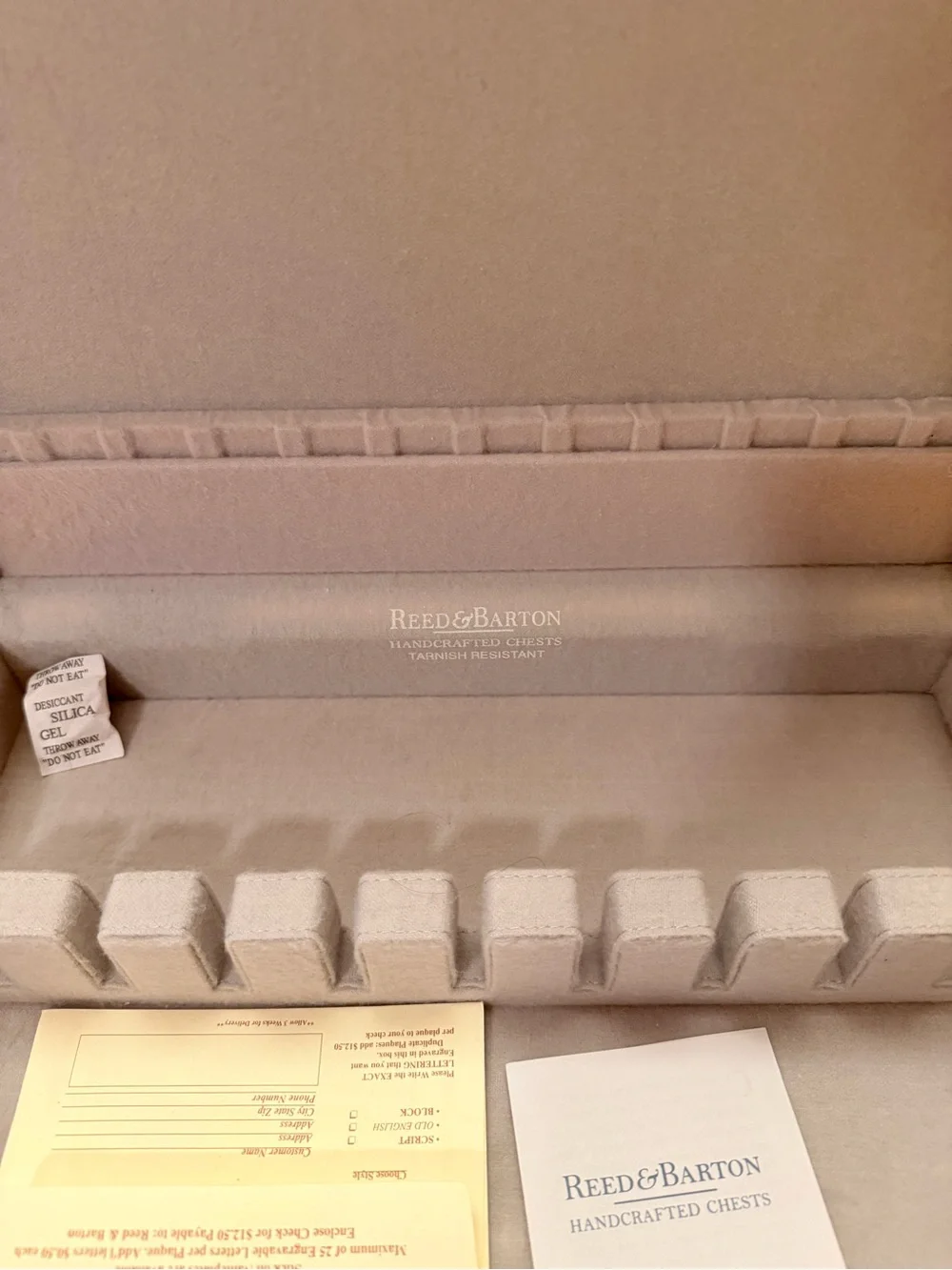 Reed & Barton Handcrafted Silverware Chest